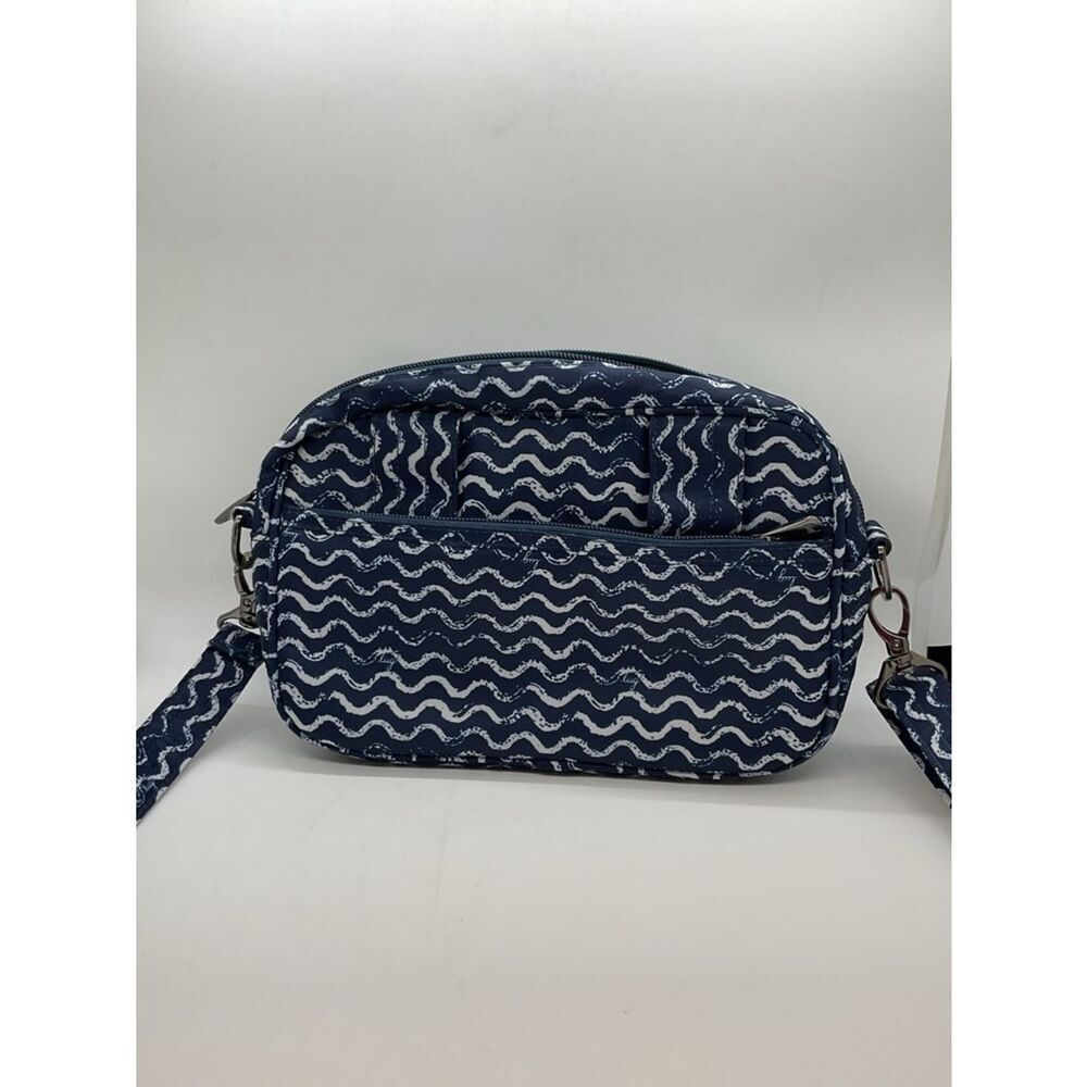 lug Carousel Wavy Navy and White Wave Pattern Crossbody/Belt Bag - Picture 3 of 10
